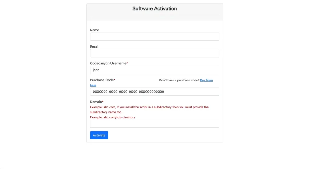 Foodgo Doc Admin Software Activation SS
